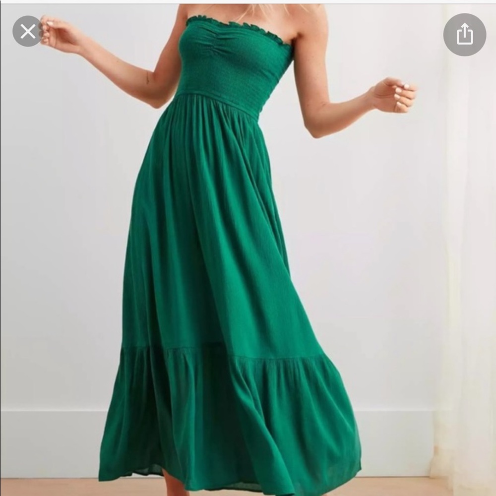 Aerie green strapless dress